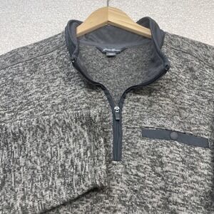 Eddie Bauer Mens 1/4 Zip Sweater Gray Size Xl Fleece Gorpcore‎ Cozy Pullover